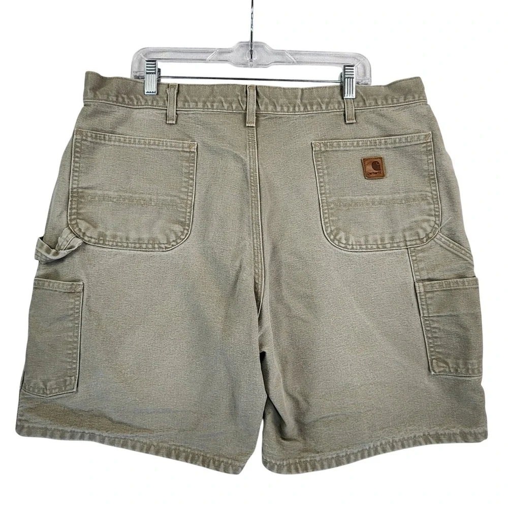 Carhartt 40 Tan Canvas Carpenter Shorts B25 DES Workwear Utility Gorpcore Rugged